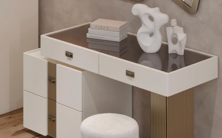 Туалетный стол с зеркалом и пуфом Леонардо