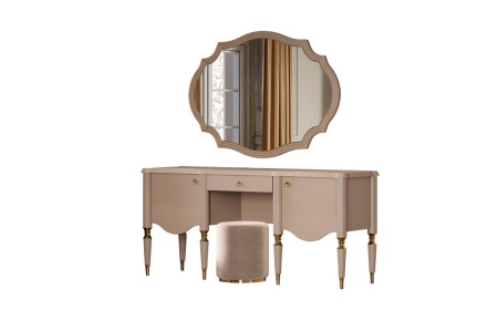 Туалетный стол с зеркалом и пуфом София