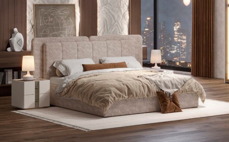 Кровать Леонардо с большим изголовьем